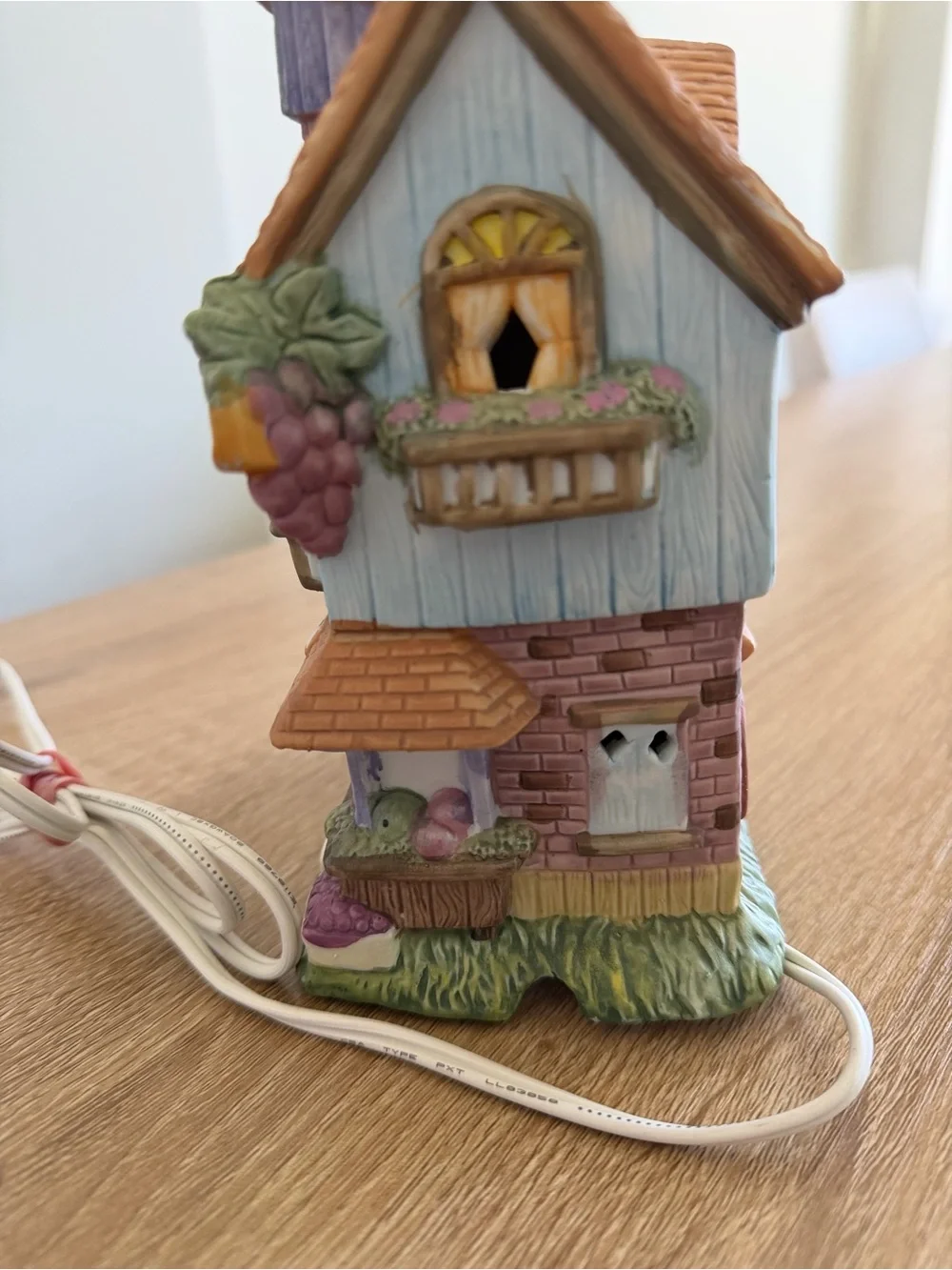 Lighted Ceramic Fruit Shop Village House | Cottagecore Decor | Vintage Home Déco